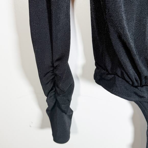 Intimately Free People Black Deep V Sexy Long Sleeve Bodysuit Kaya Minimalist M - Picture 8 of 13